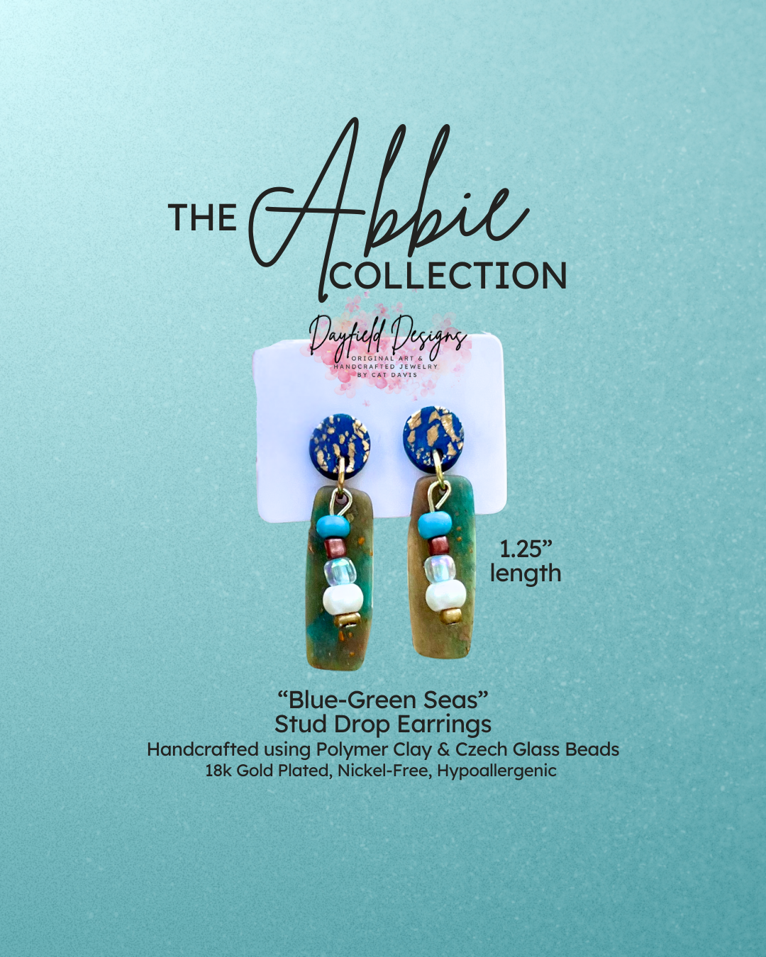 The Abbie Collection “Blue-Green Seas” Earrings