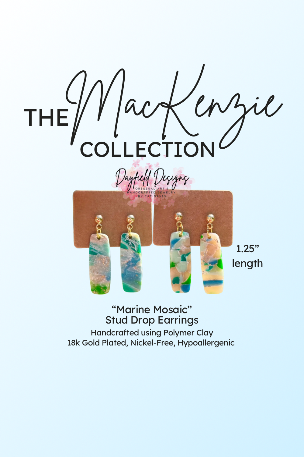 The MacKenzie Collection “Marine Mosaic” Earrings