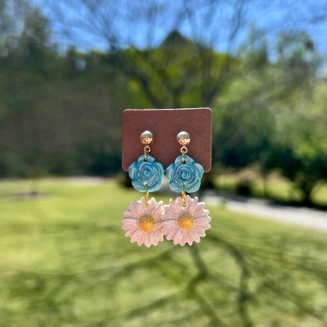 The MacKenzie Collection “Blooming Blues” Earrings