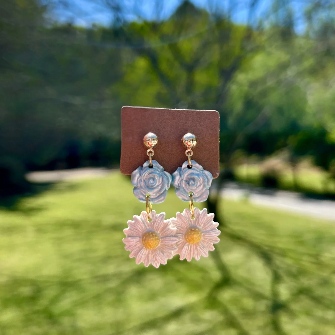 The MacKenzie Collection “Blooming Blues” Earrings